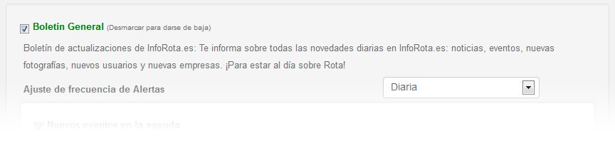 Anular la recepción del Boletín de Novedades