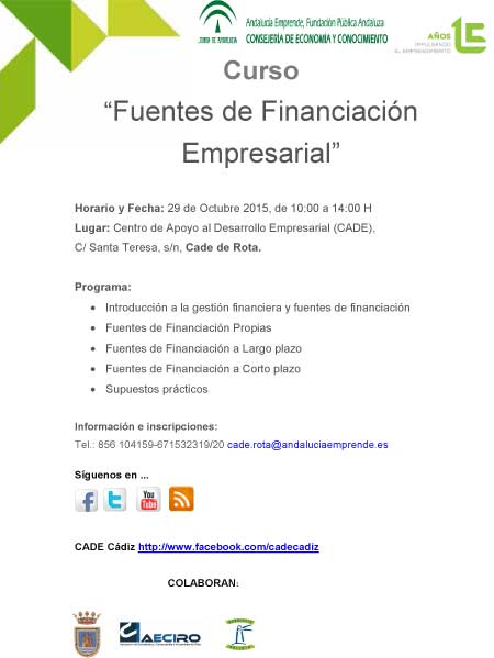 Cartel Curso Fuentes de Financiación Empresarial