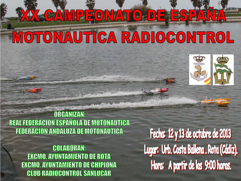 Rota será sede del XX Campeonato de España Motonáutica Radiocontrol 
