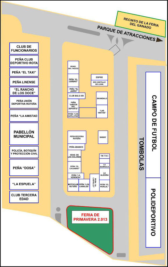 Mapa del recinto ferial 2013 Rota